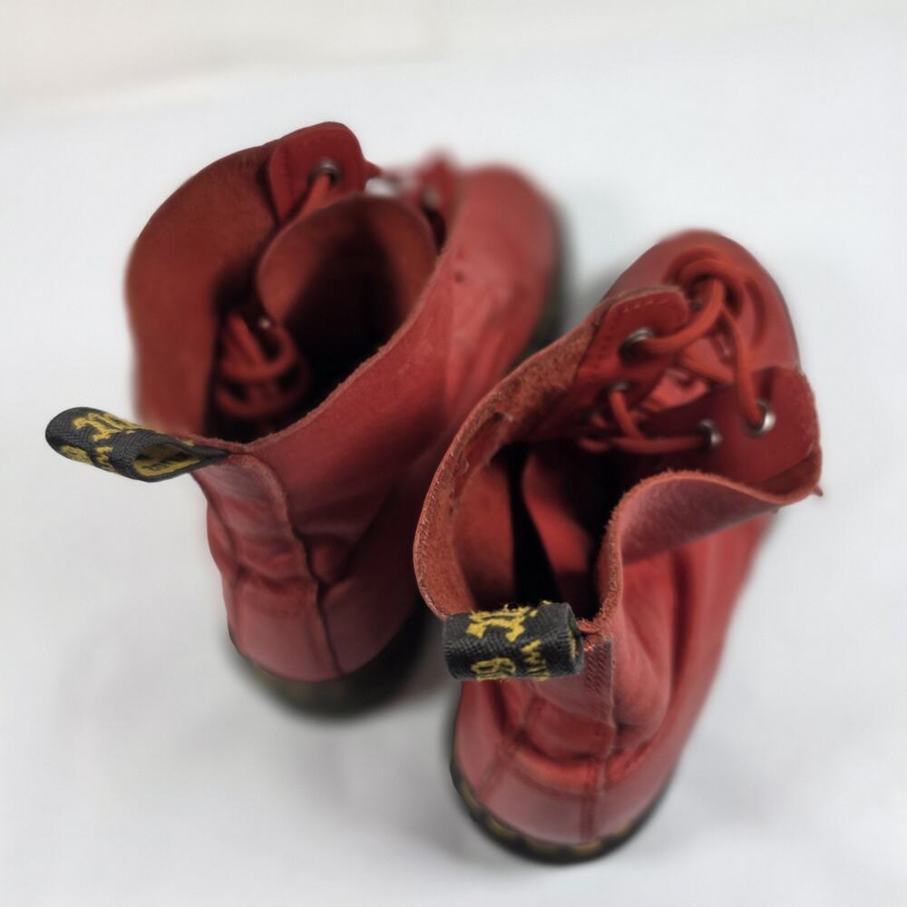 Dr Martens Pascal 8 Eye Boots Womens US 9 EU 41 Red Leather Lace Up Combat - Picture 7 of 10